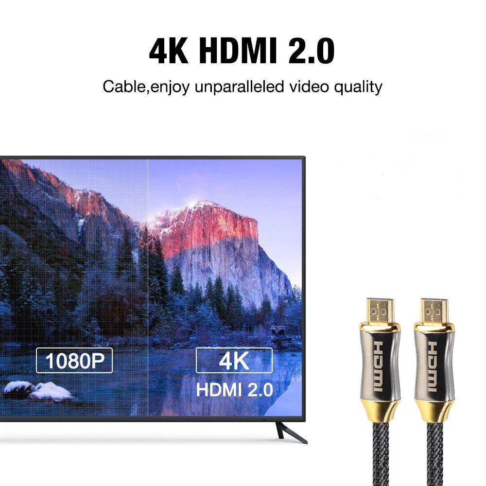 4K DisplayPort to HDMI Cable | Gold-Plated, Nylon Braided | 1M–5M