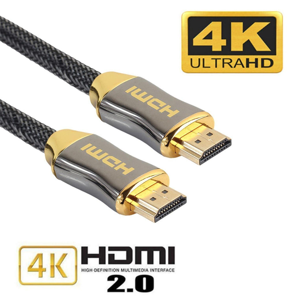 4K DisplayPort to HDMI Cable | Gold-Plated, Nylon Braided | 1M–5M