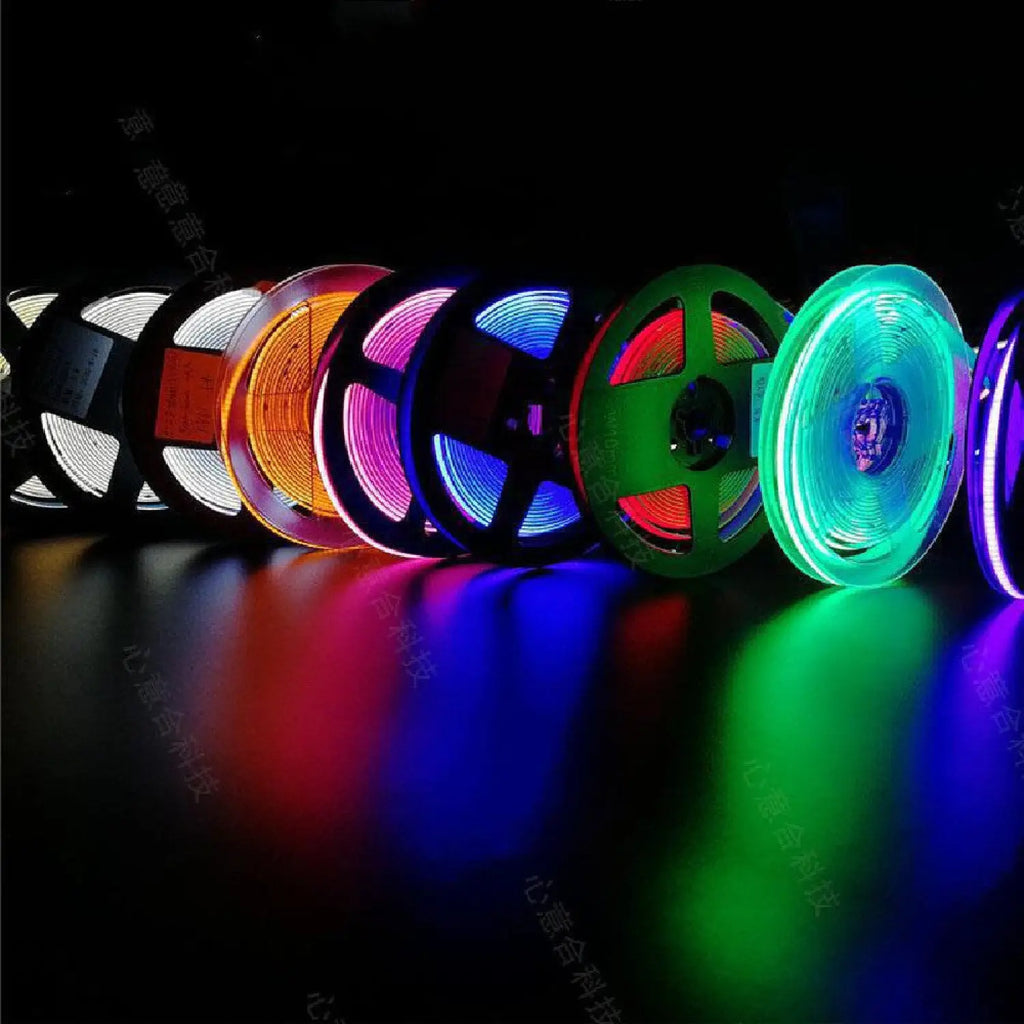 COB LED Strip Light | Flexible, Dimmable, 9 Colors | 5M Roll