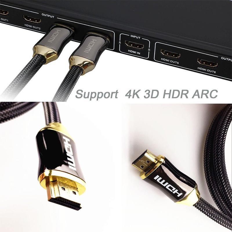 4K DisplayPort to HDMI Cable | Gold-Plated, Nylon Braided | 1M–5M